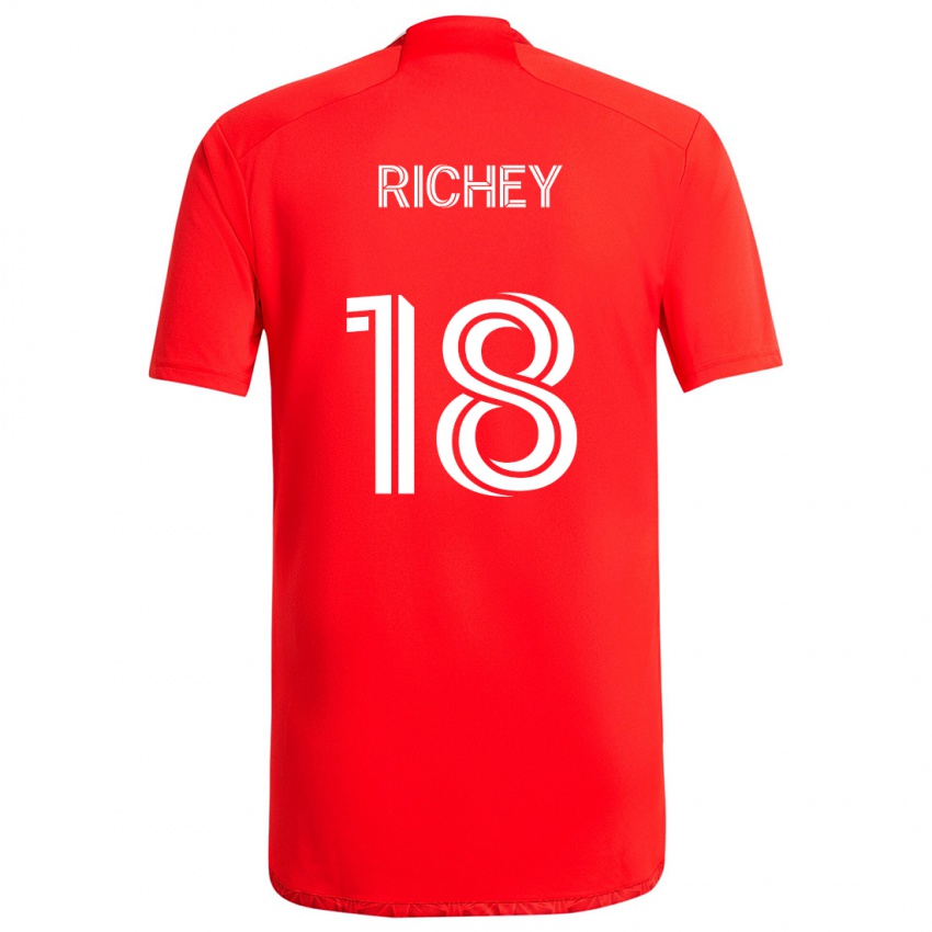 Niño Camiseta Spencer Richey #18 Rojo Blanco 1ª Equipación 2024/25 La Camisa Perú