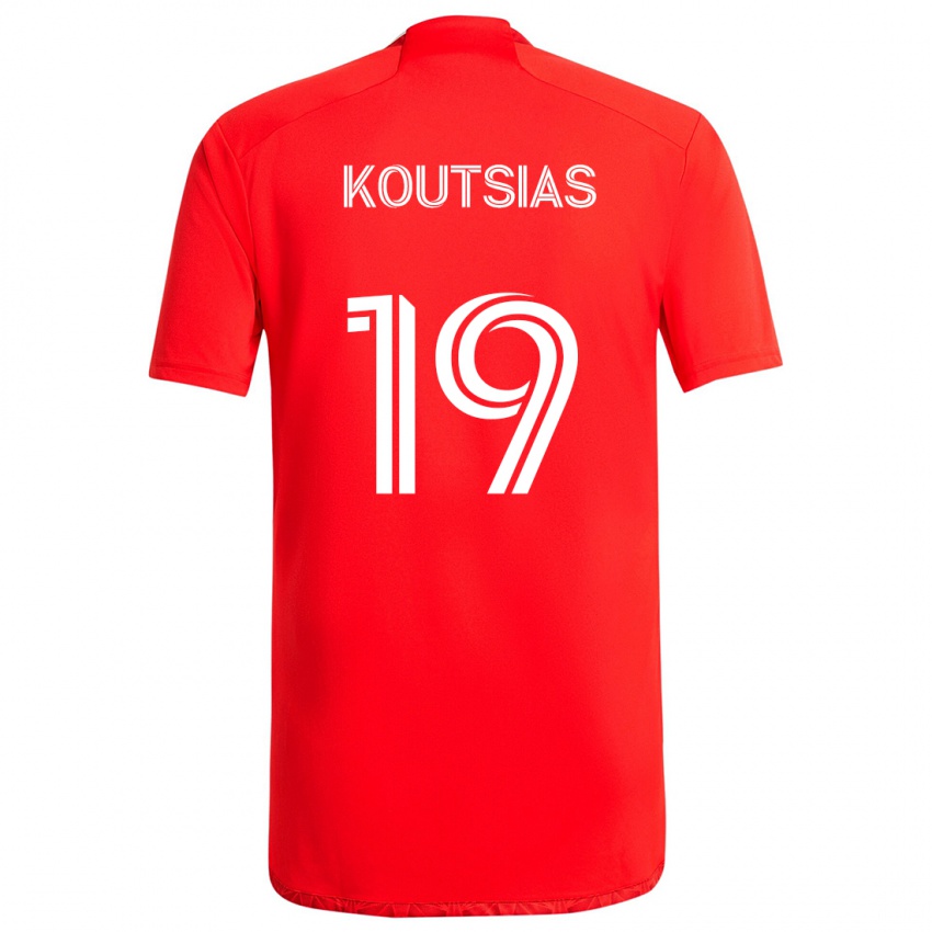 Niño Camiseta Georgios Koutsias #19 Rojo Blanco 1ª Equipación 2024/25 La Camisa Perú