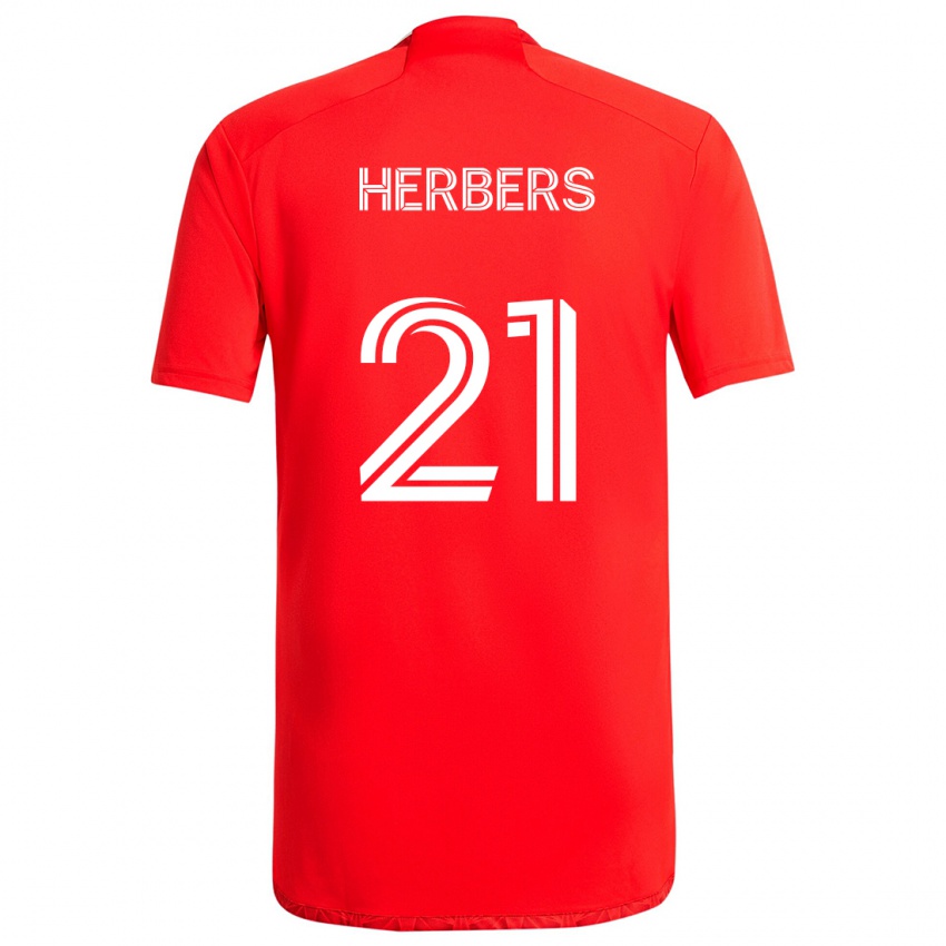 Niño Camiseta Fabian Herbers #21 Rojo Blanco 1ª Equipación 2024/25 La Camisa Perú