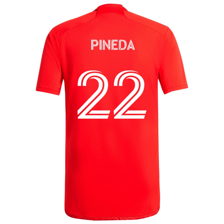 Niño Camiseta Mauricio Pineda #22 Rojo Blanco 1ª Equipación 2024/25 La Camisa Perú