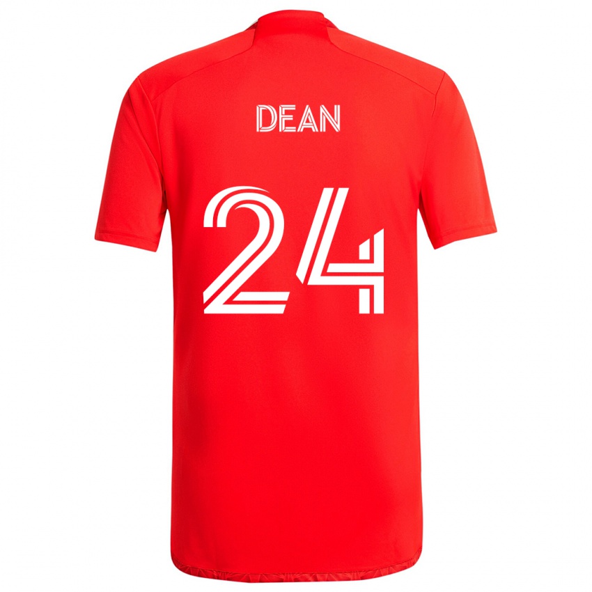 Niño Camiseta Jonathan Dean #24 Rojo Blanco 1ª Equipación 2024/25 La Camisa Perú