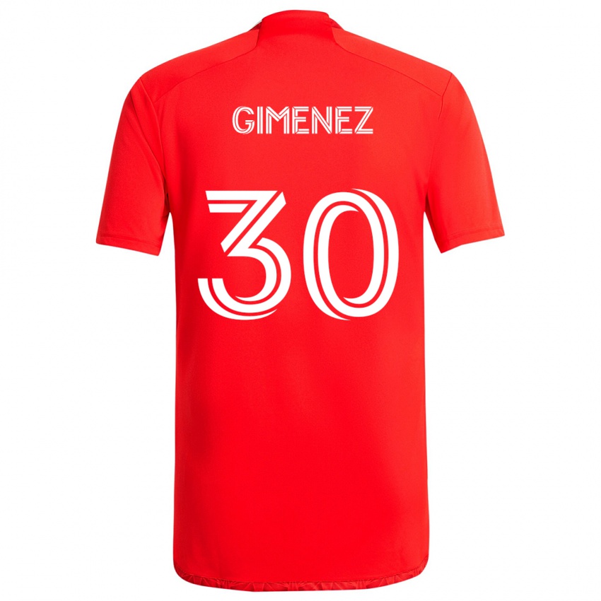 Niño Camiseta Gastón Giménez #30 Rojo Blanco 1ª Equipación 2024/25 La Camisa Perú