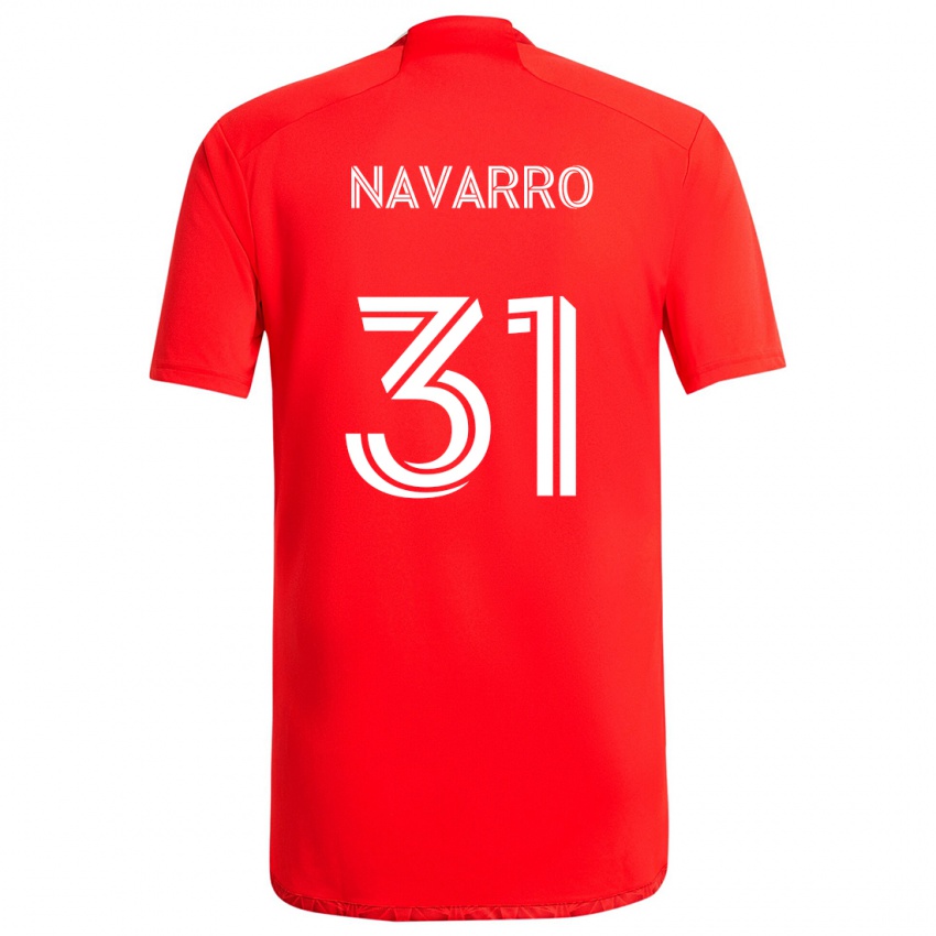 Niño Camiseta Federico Navarro #31 Rojo Blanco 1ª Equipación 2024/25 La Camisa Perú