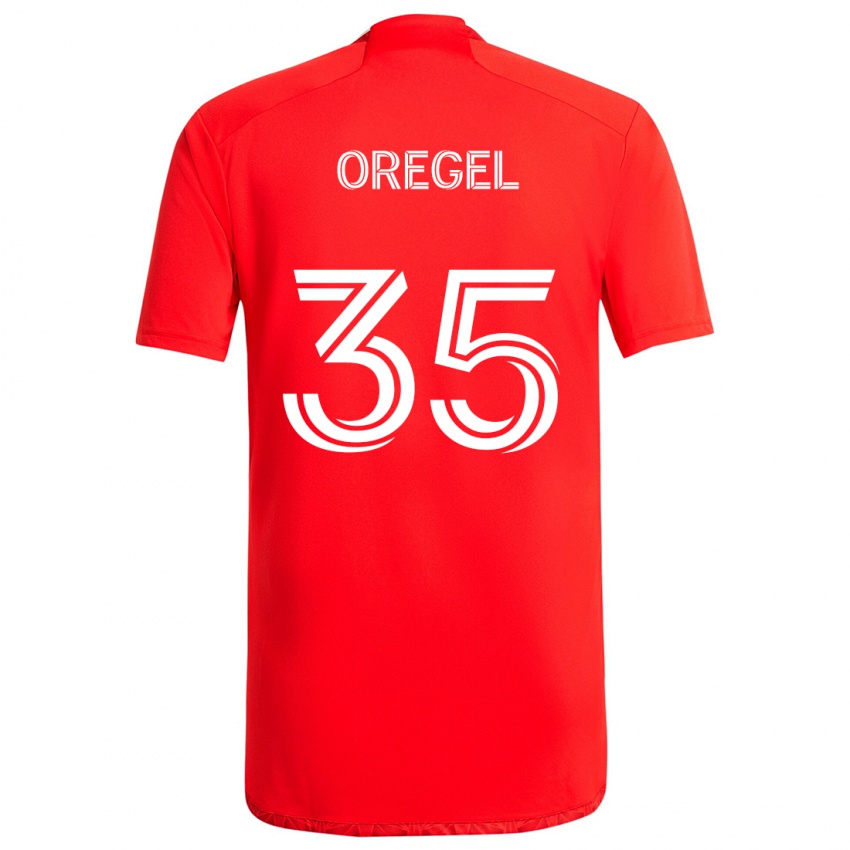 Niño Camiseta Sergio Oregel #35 Rojo Blanco 1ª Equipación 2024/25 La Camisa Perú