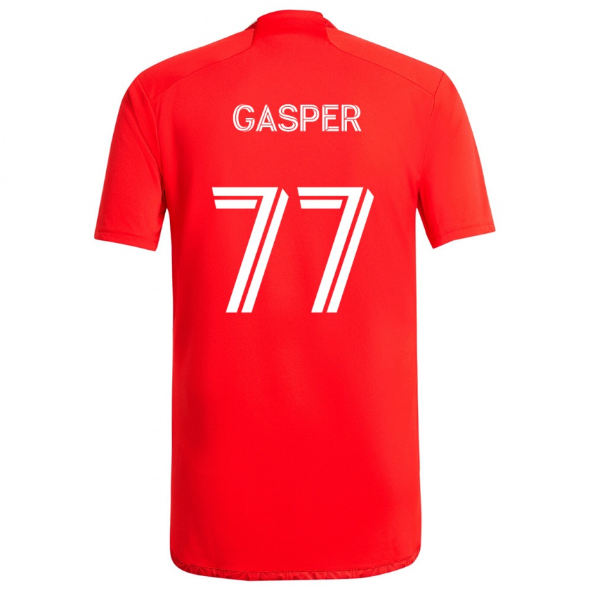 Niño Camiseta Chase Gasper #77 Rojo Blanco 1ª Equipación 2024/25 La Camisa Perú