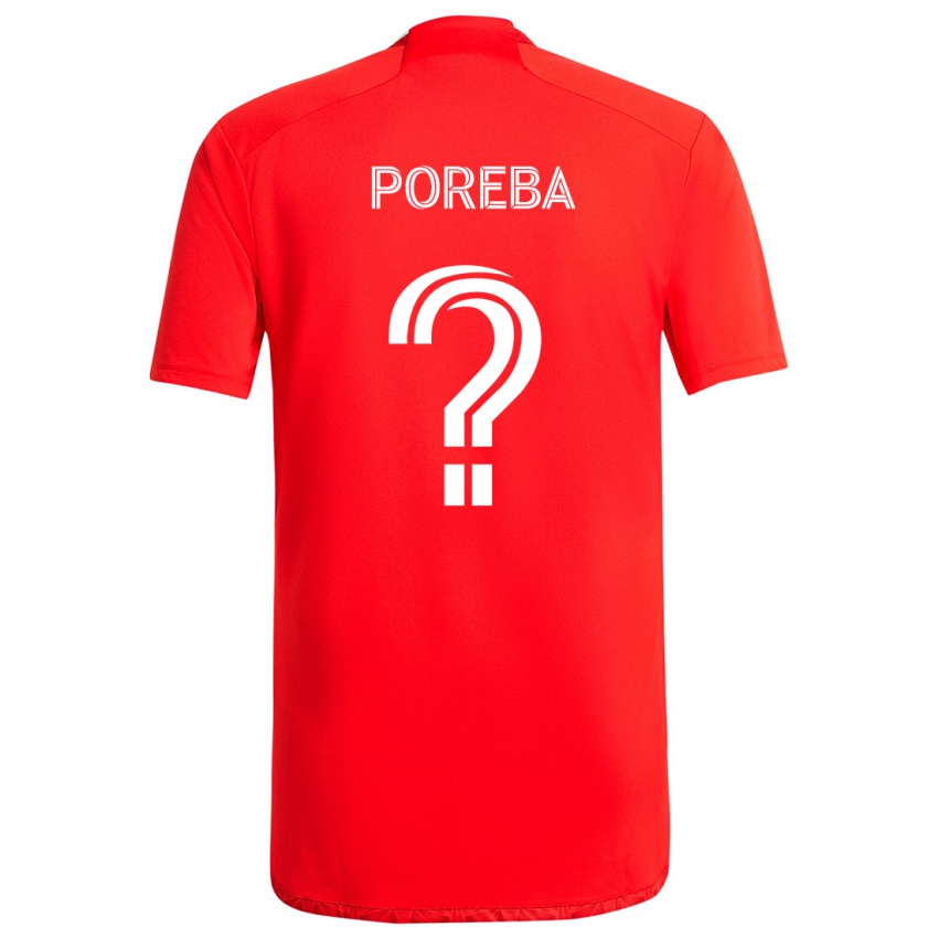 Niño Camiseta David Poreba #0 Rojo Blanco 1ª Equipación 2024/25 La Camisa Perú