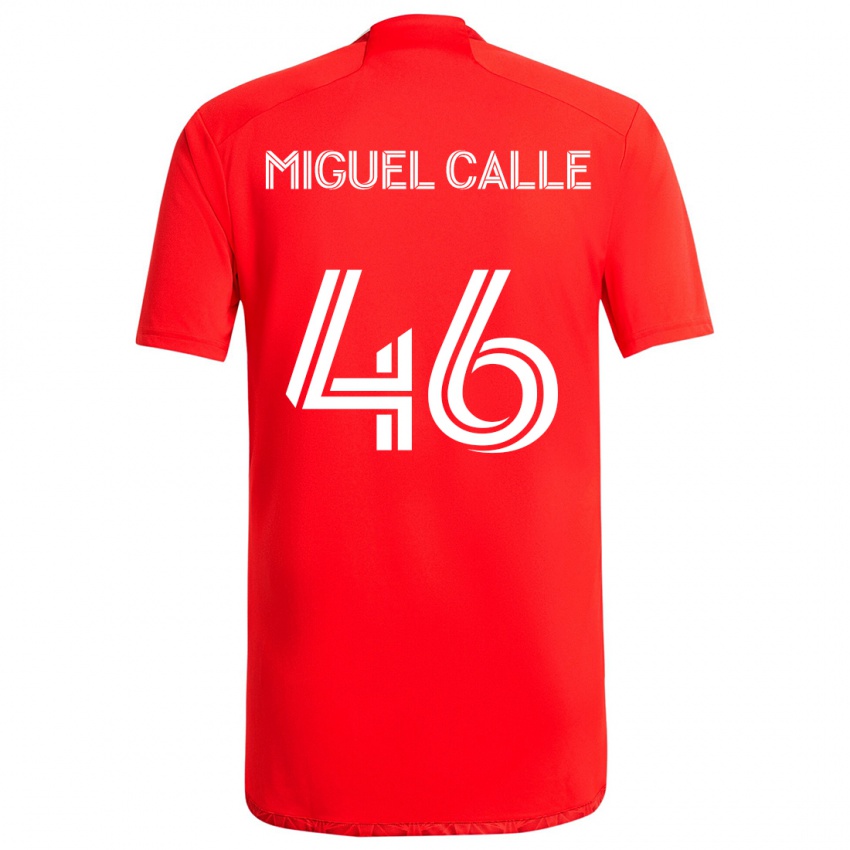 Niño Camiseta Juan Miguel Calle #46 Rojo Blanco 1ª Equipación 2024/25 La Camisa Perú