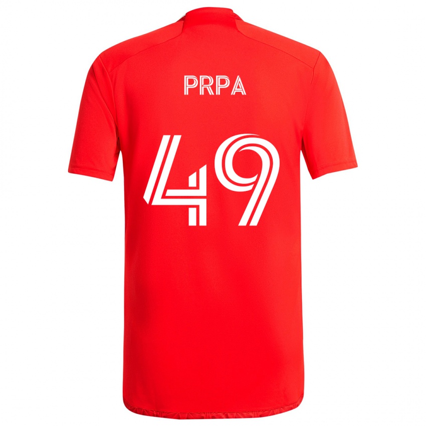 Niño Camiseta Luka Prpa #49 Rojo Blanco 1ª Equipación 2024/25 La Camisa Perú