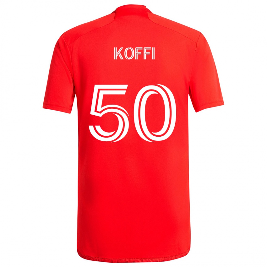 Niño Camiseta Christian Koffi #50 Rojo Blanco 1ª Equipación 2024/25 La Camisa Perú