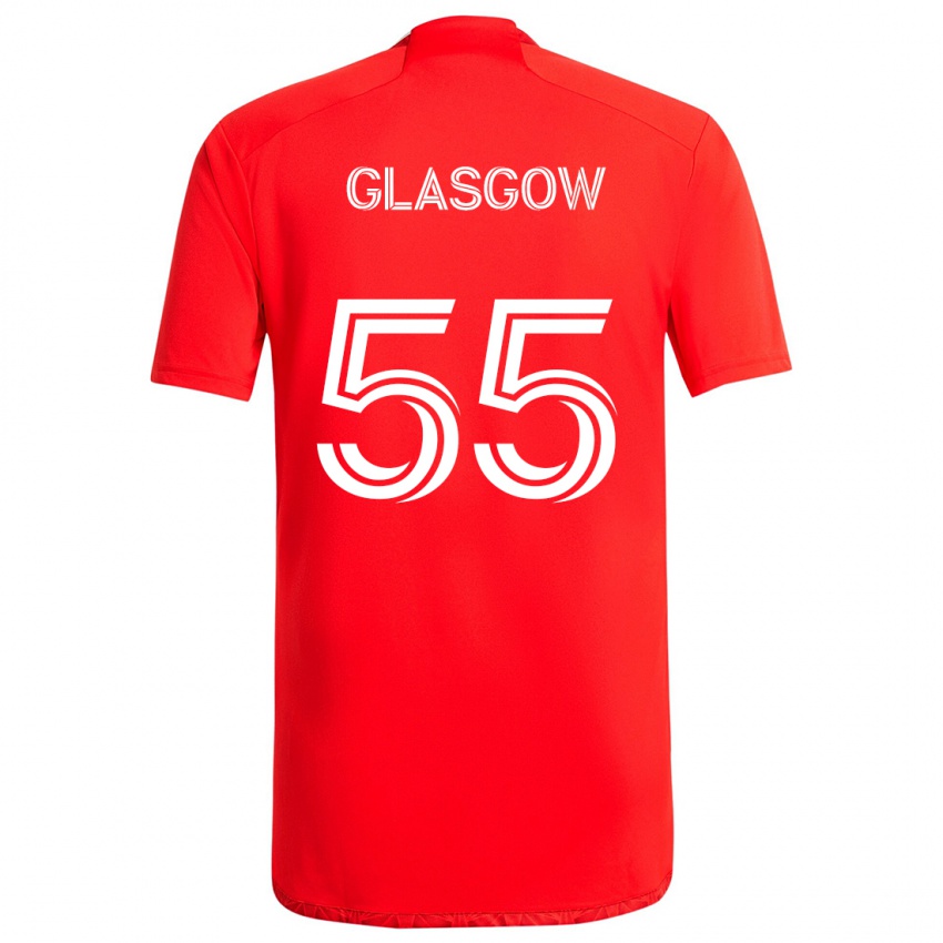 Niño Camiseta Omari Glasgow #55 Rojo Blanco 1ª Equipación 2024/25 La Camisa Perú