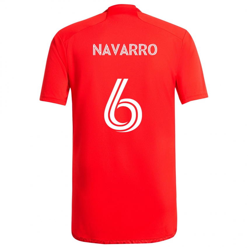 Niño Camiseta Miguel Navarro #6 Rojo Blanco 1ª Equipación 2024/25 La Camisa Perú