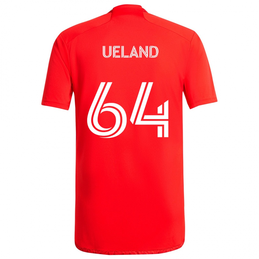 Niño Camiseta Andreas Ueland #64 Rojo Blanco 1ª Equipación 2024/25 La Camisa Perú