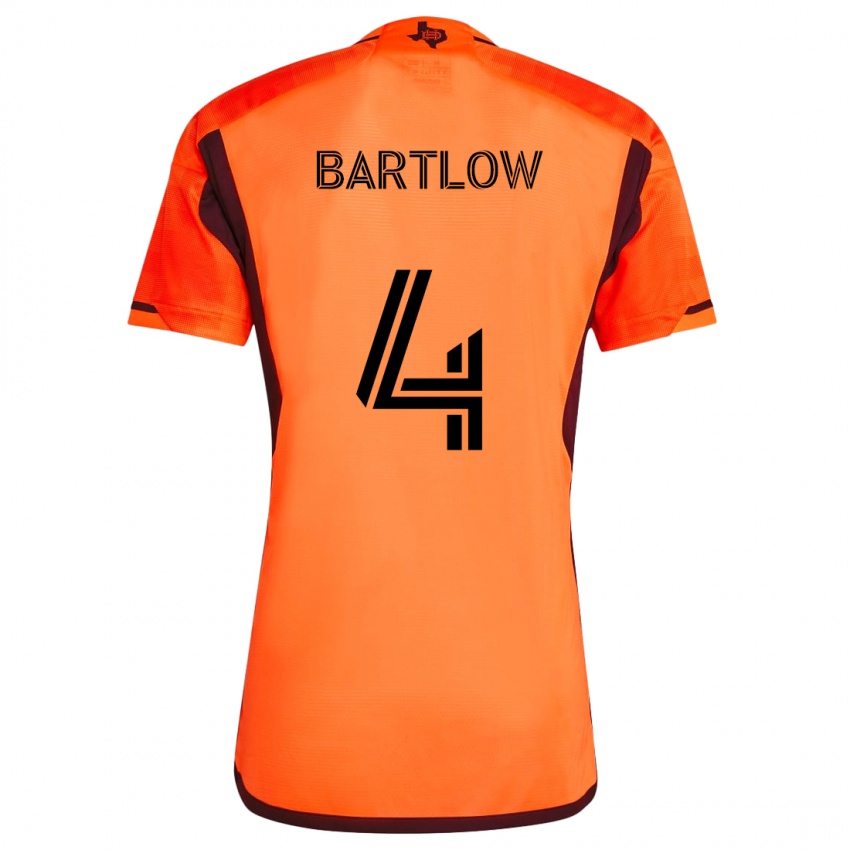 Niño Camiseta Ethan Bartlow #4 Naranja Negro 1ª Equipación 2024/25 La Camisa Perú