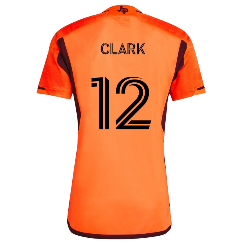 Niño Camiseta Steve Clark #12 Naranja Negro 1ª Equipación 2024/25 La Camisa Perú