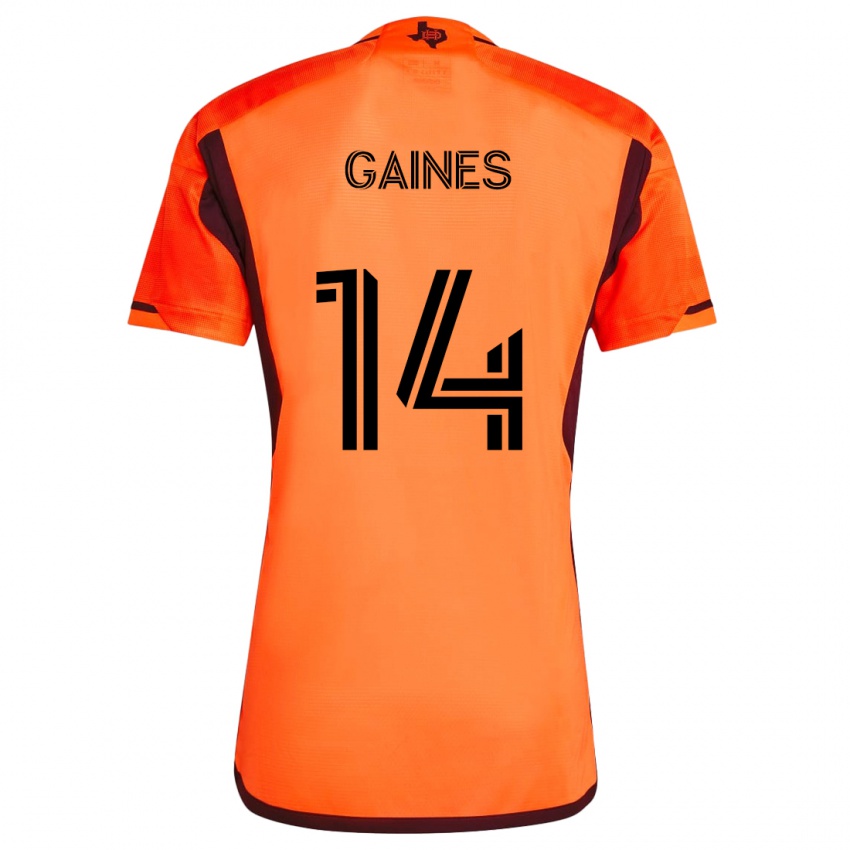 Niño Camiseta Mckinze Gaines #14 Naranja Negro 1ª Equipación 2024/25 La Camisa Perú