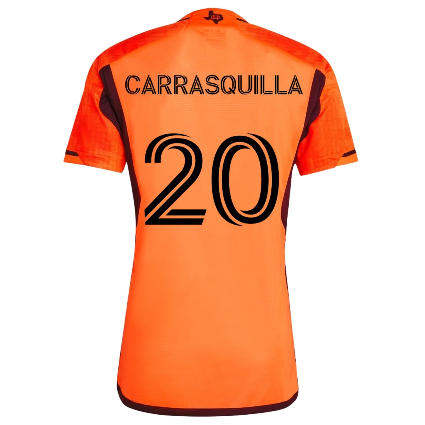 Niño Camiseta Adalberto Carrasquilla #20 Naranja Negro 1ª Equipación 2024/25 La Camisa Perú