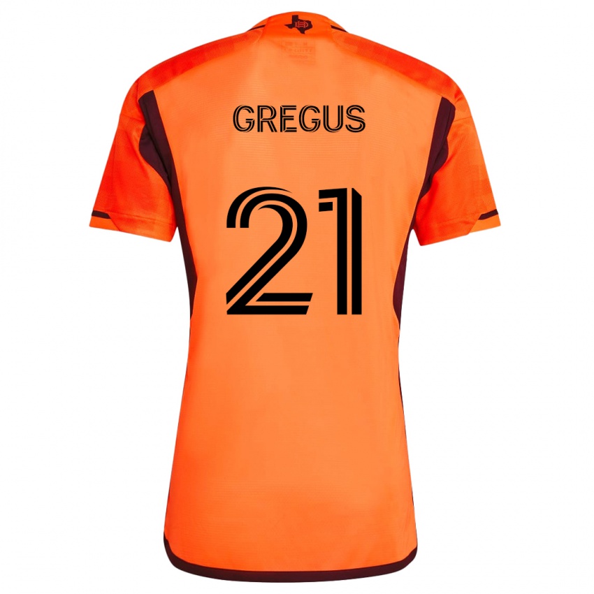 Niño Camiseta Ján Gregus #21 Naranja Negro 1ª Equipación 2024/25 La Camisa Perú