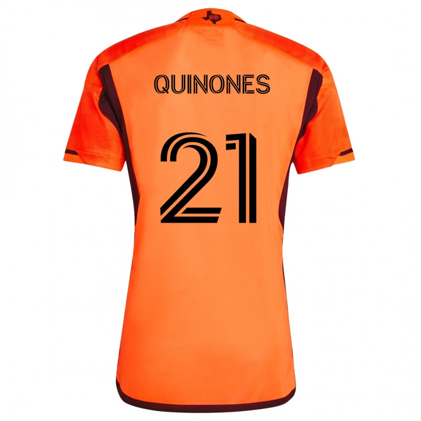 Niño Camiseta Nelson Quiñónes #21 Naranja Negro 1ª Equipación 2024/25 La Camisa Perú