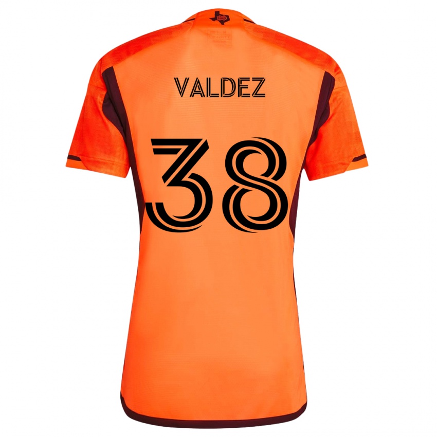 Niño Camiseta Xavier Valdez #38 Naranja Negro 1ª Equipación 2024/25 La Camisa Perú