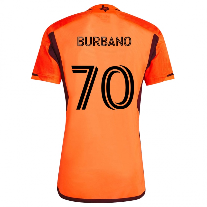 Niño Camiseta Jordy Burbano #70 Naranja Negro 1ª Equipación 2024/25 La Camisa Perú