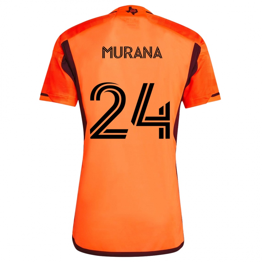 Niño Camiseta Mujeeb Murana #24 Naranja Negro 1ª Equipación 2024/25 La Camisa Perú