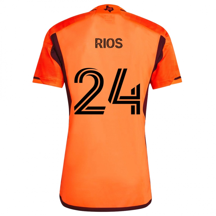 Niño Camiseta Paolo Ríos #24 Naranja Negro 1ª Equipación 2024/25 La Camisa Perú