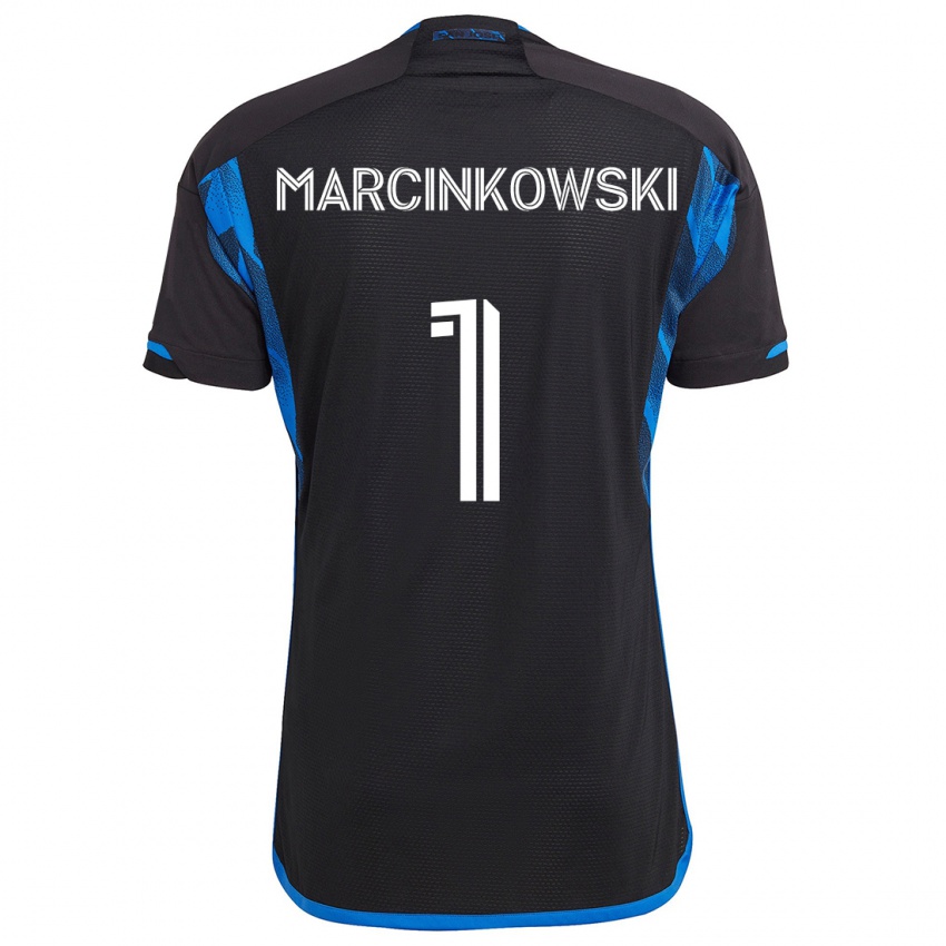 Niño Camiseta Jt Marcinkowski #1 Azul Negro 1ª Equipación 2024/25 La Camisa Perú