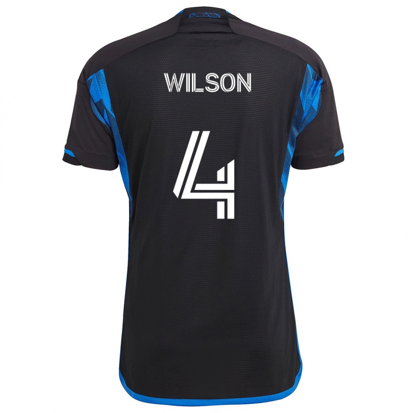 Niño Camiseta Bruno Wilson #4 Azul Negro 1ª Equipación 2024/25 La Camisa Perú