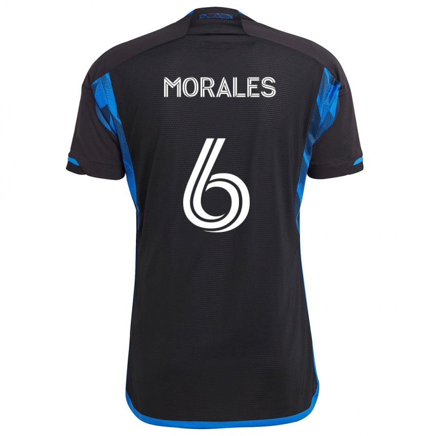 Niño Camiseta Alfredo Morales #6 Azul Negro 1ª Equipación 2024/25 La Camisa Perú