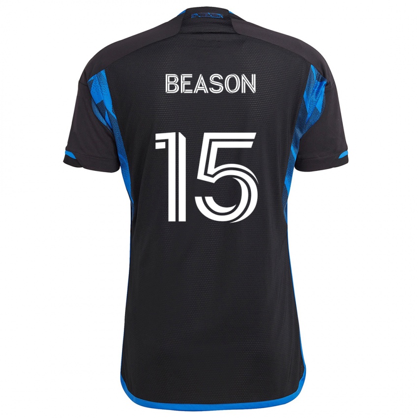 Niño Camiseta Tanner Beason #15 Azul Negro 1ª Equipación 2024/25 La Camisa Perú