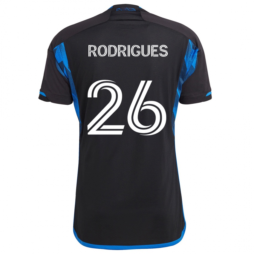 Niño Camiseta Rodrigues #26 Azul Negro 1ª Equipación 2024/25 La Camisa Perú