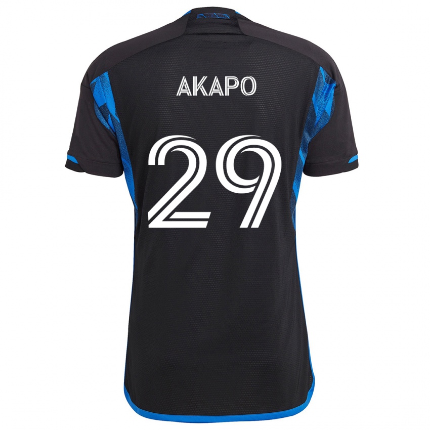 Niño Camiseta Carlos Akapo #29 Azul Negro 1ª Equipación 2024/25 La Camisa Perú