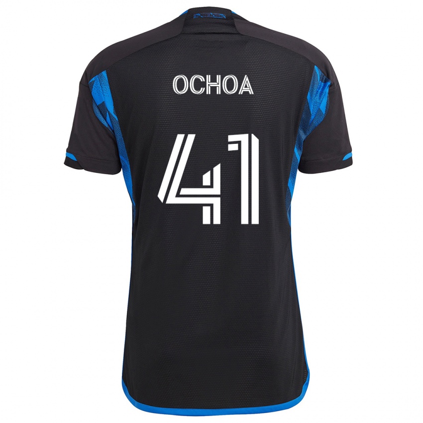 Niño Camiseta Emmanuel Ochoa #41 Azul Negro 1ª Equipación 2024/25 La Camisa Perú