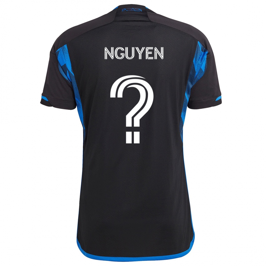 Niño Camiseta Christopher Nguyen #0 Azul Negro 1ª Equipación 2024/25 La Camisa Perú