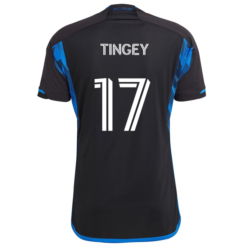 Niño Camiseta Keegan Tingey #17 Azul Negro 1ª Equipación 2024/25 La Camisa Perú