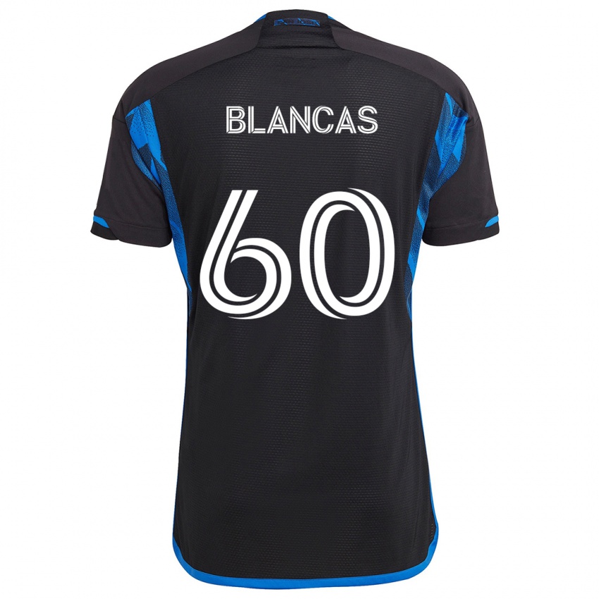 Niño Camiseta Eduardo Blancas #60 Azul Negro 1ª Equipación 2024/25 La Camisa Perú