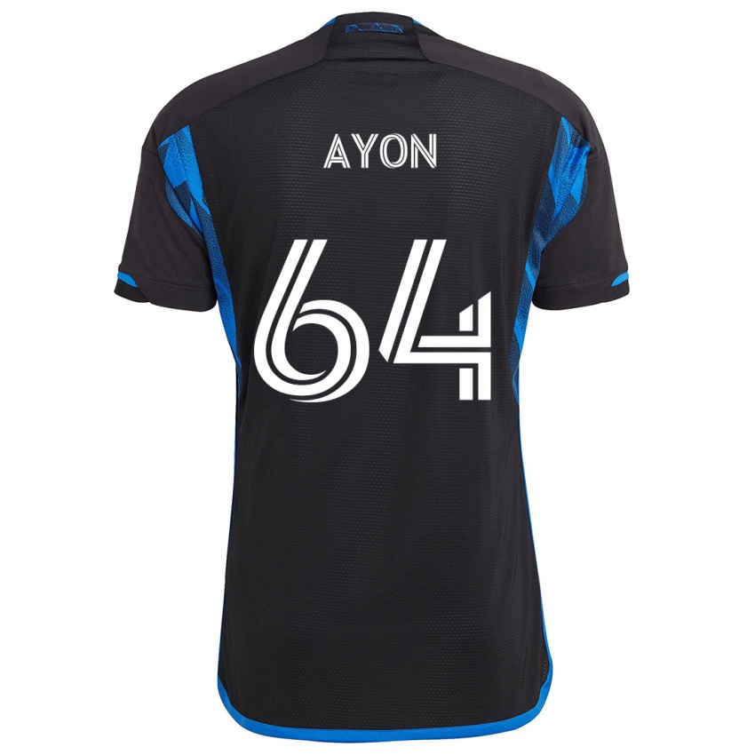 Niño Camiseta Jerry Ayon #64 Azul Negro 1ª Equipación 2024/25 La Camisa Perú