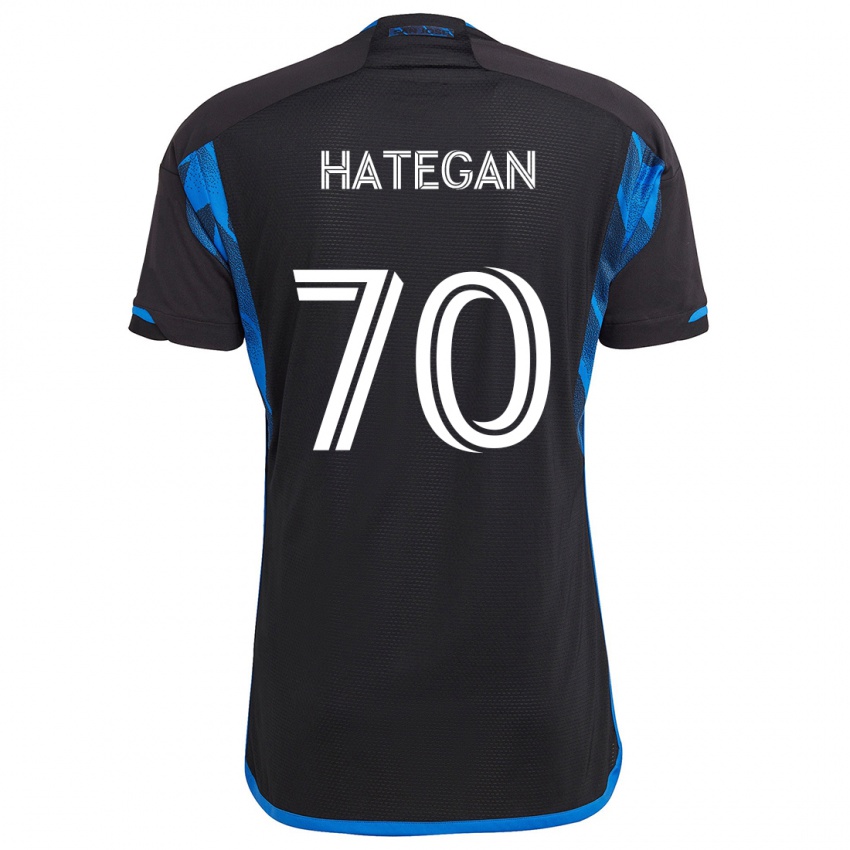 Niño Camiseta Roberto Hategan #70 Azul Negro 1ª Equipación 2024/25 La Camisa Perú