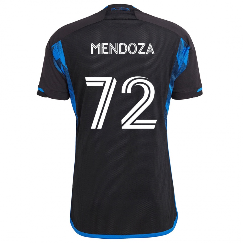 Niño Camiseta Edwyn Mendoza #72 Azul Negro 1ª Equipación 2024/25 La Camisa Perú