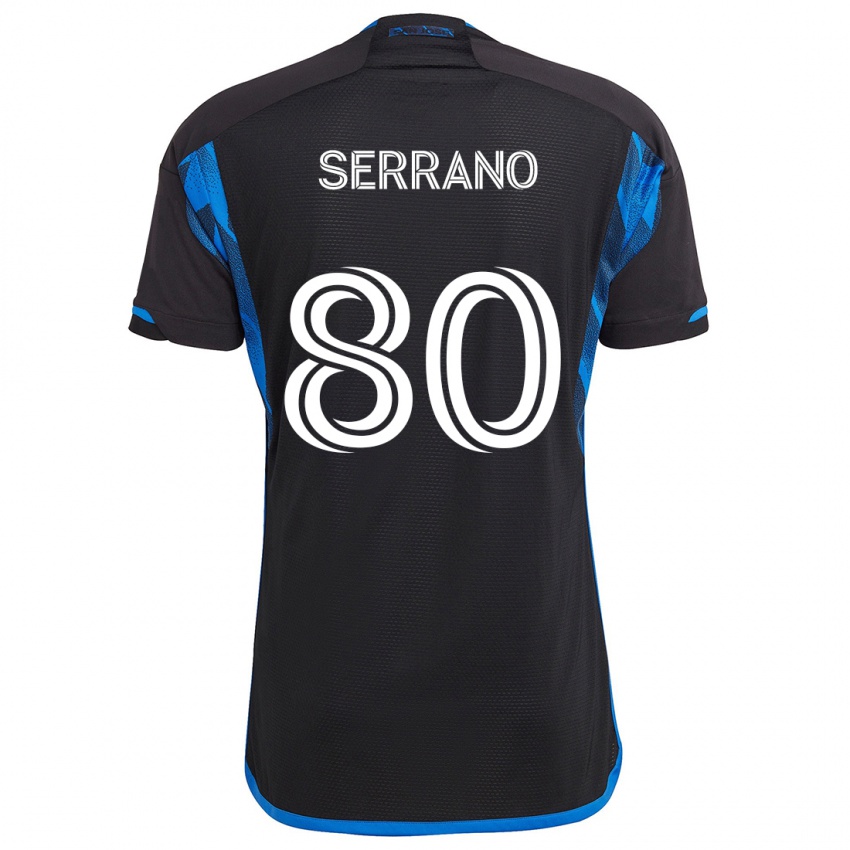 Niño Camiseta David Serrano #80 Azul Negro 1ª Equipación 2024/25 La Camisa Perú