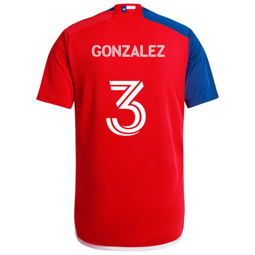 Niño Camiseta Omar González #3 Azul Rojo 1ª Equipación 2024/25 La Camisa Perú