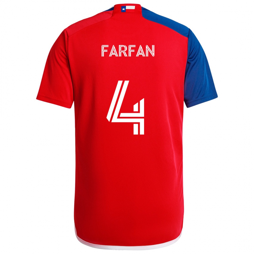 Niño Camiseta Marco Farfán #4 Azul Rojo 1ª Equipación 2024/25 La Camisa Perú