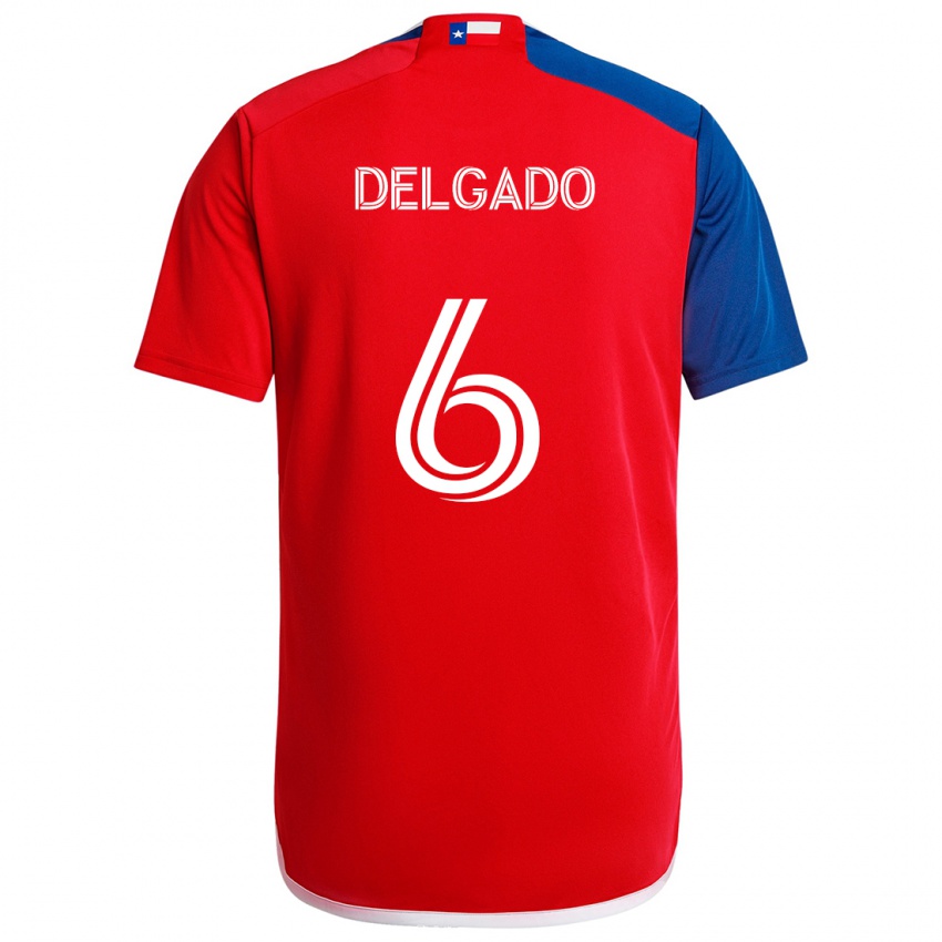 Niño Camiseta Patrickson Delgado #6 Azul Rojo 1ª Equipación 2024/25 La Camisa Perú