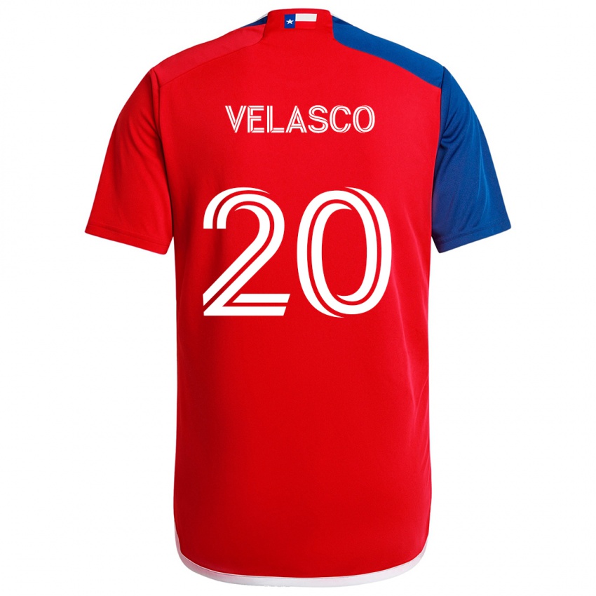 Niño Camiseta Alan Velasco #20 Azul Rojo 1ª Equipación 2024/25 La Camisa Perú