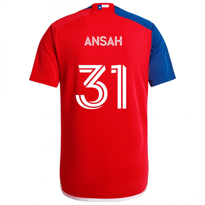 Niño Camiseta Eugene Ansah #31 Azul Rojo 1ª Equipación 2024/25 La Camisa Perú