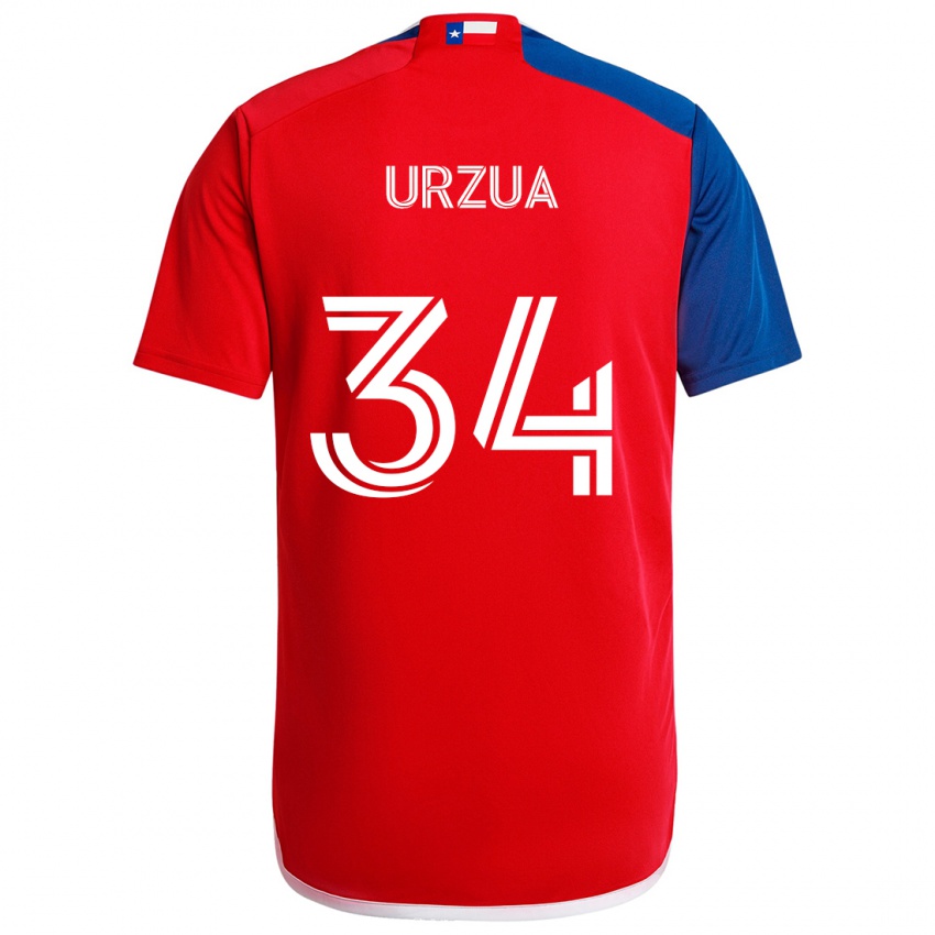 Niño Camiseta Alejandro Urzua #34 Azul Rojo 1ª Equipación 2024/25 La Camisa Perú