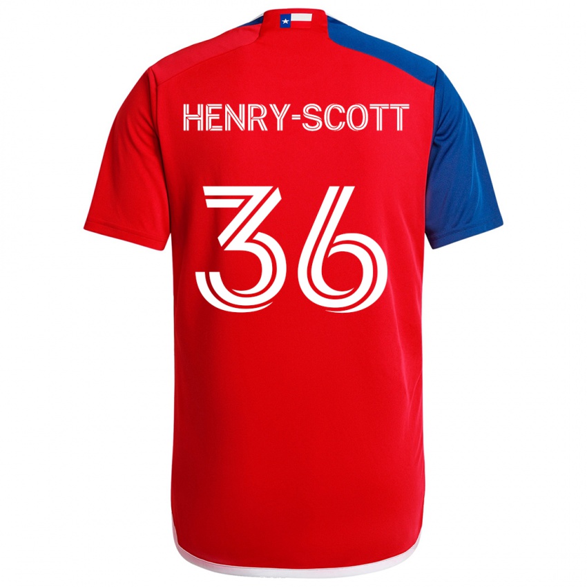 Niño Camiseta Malik Henry-Scott #36 Azul Rojo 1ª Equipación 2024/25 La Camisa Perú