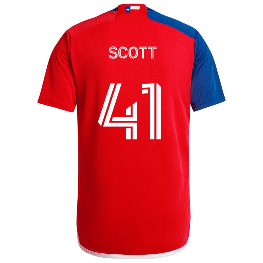 Niño Camiseta Tarik Scott #41 Azul Rojo 1ª Equipación 2024/25 La Camisa Perú