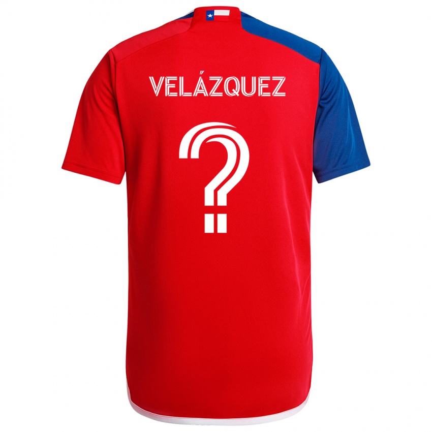 Niño Camiseta Ougir Velázquez #0 Azul Rojo 1ª Equipación 2024/25 La Camisa Perú