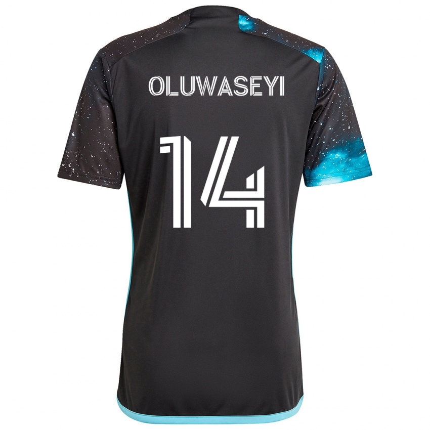 Niño Camiseta Tani Oluwaseyi #14 Azul Negro 1ª Equipación 2024/25 La Camisa Perú